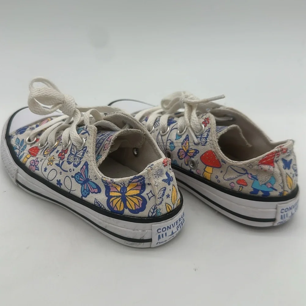 Converse All Star Butterflies Gnome's Sneakers Shoes Junior Girl's Size 12 US